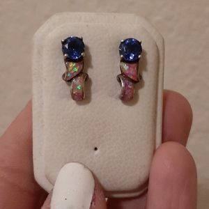 Sterling silver stone earrings